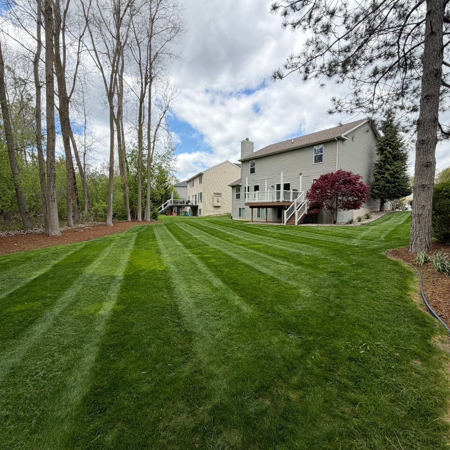 Be There Lawncare professional mowing job