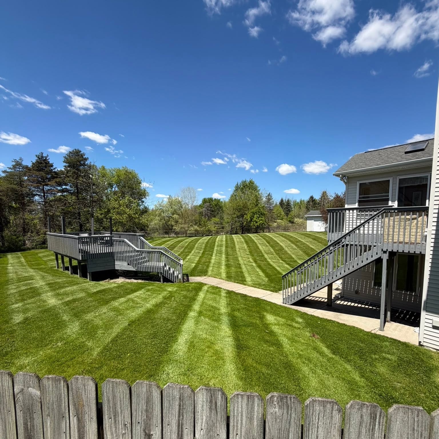 Freshly mowed yard Haslett Michigan